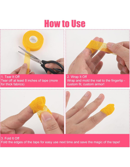 5 Rollos de Cinta Protectora para Dedos BOXOB - Algodón Autoadhesiva