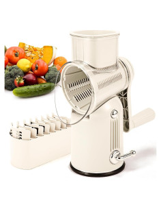 Rallador de Queso Rotatorio DFENGDF con 5 Cuchillas Intercambiables