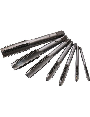 Juego de 7 Machos de Rosca M3 a M12 Fongmore Acero HSS