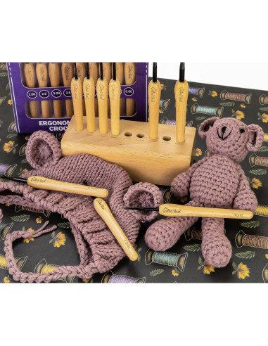 Juego de Ganchillos de Madera The Quilted Bear - Set de 9