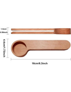 Cuchara de Café 2 en 1 TopHomer de Madera con Clip Sellador 2