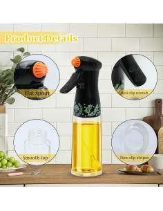 Paquete de 2 pulverizadores de aceite Dexspoeny 200ml vidrio 2