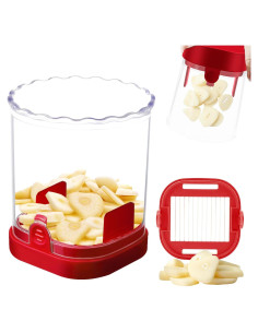 Cortador de Ajo CEHNCEH Rojo, Acero Inoxidable, Apto Lavavajillas