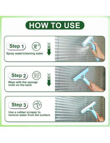 Raspador de limpieza de ventanas 3 en 1 FZHZVVZPY Blanco