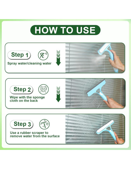 Raspador de limpieza de ventanas 3 en 1 FZHZVVZPY Blanco