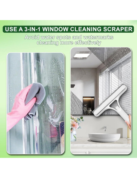 Raspador de limpieza de ventanas 3 en 1 FZHZVVZPY Blanco
