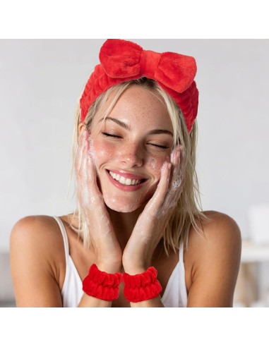 Conjunto Diademas y Muñequera Rojas BADGIRRL - Spa y Maquillaje