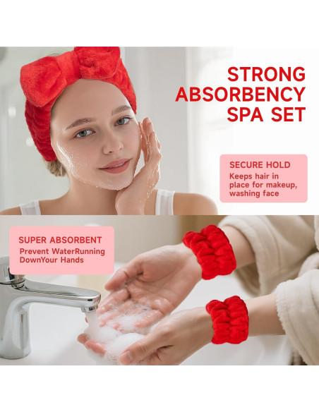 Conjunto Diademas y Muñequera Rojas BADGIRRL - Spa y Maquillaje