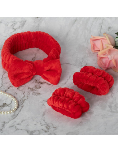 Conjunto Diademas y Muñequera Rojas BADGIRRL - Spa y Maquillaje