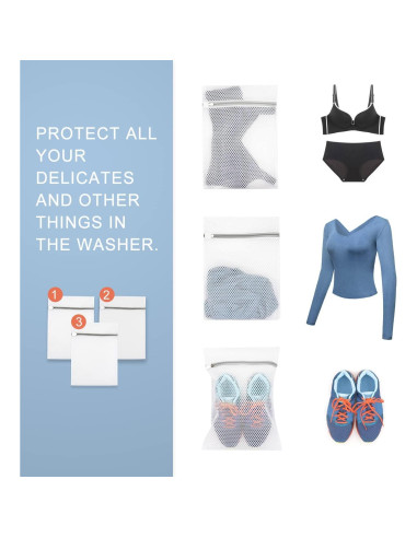 Bolsa de Lavandería de Malla Genérica 3 Pcs 30x40 cm