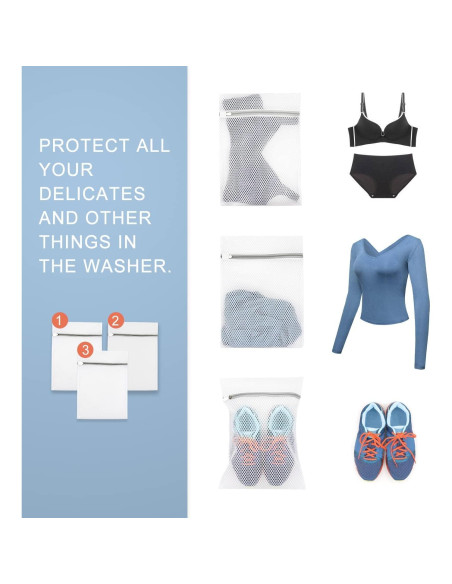 Bolsa de Lavandería de Malla Genérica 3 Pcs 30x40 cm