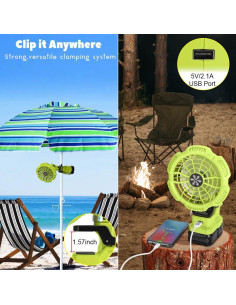 Ventilador Clip Inalámbrico WaxPar 18V 3 en 1 con USB 2