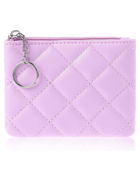 Monedero TIESOME Bordado de Rombo PU Púrpura 12.5x10cm