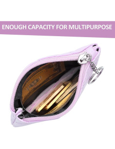 Monedero TIESOME Bordado de Rombo PU Púrpura 12.5x10cm 2