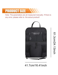 Organizador de Asiento Trasero de Coche GAOLAOSY Negro 61.5x40.9cm 2