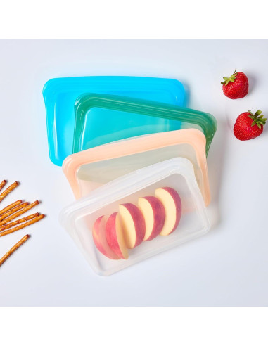 Bolsas Reutilizables SnapPack MODERN-X 2-Pack Silicona Durazno