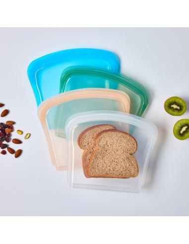 Bolsas Reutilizables SnapPack MODERN-X 2-Pack Silicona Durazno