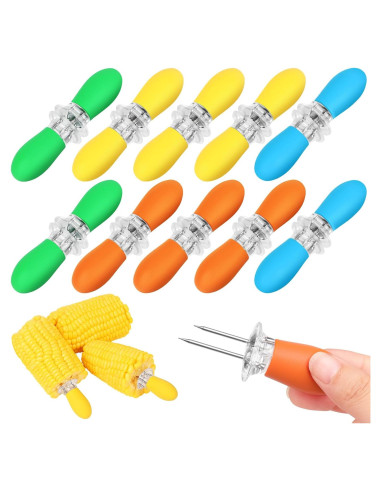 10 Pares Sujetadores de Mazorcas de Maíz AUGHOA, Acero Inoxidable