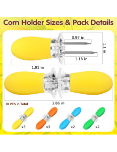 10 Pares Sujetadores de Mazorcas de Maíz AUGHOA, Acero Inoxidable 2