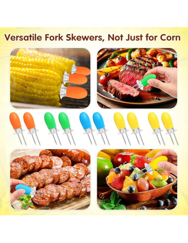 10 Pares Sujetadores de Mazorcas de Maíz AUGHOA, Acero Inoxidable