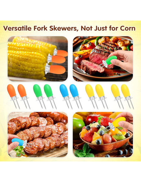 10 Pares Sujetadores de Mazorcas de Maíz AUGHOA, Acero Inoxidable