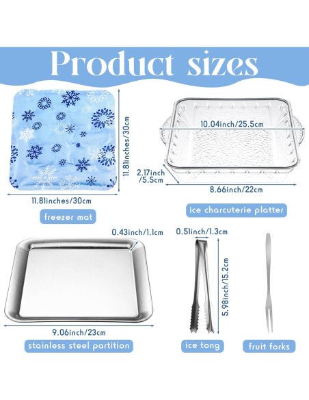 Set de 8 Piezas Mat de Hielo Reutilizable Meanplan 30 cm