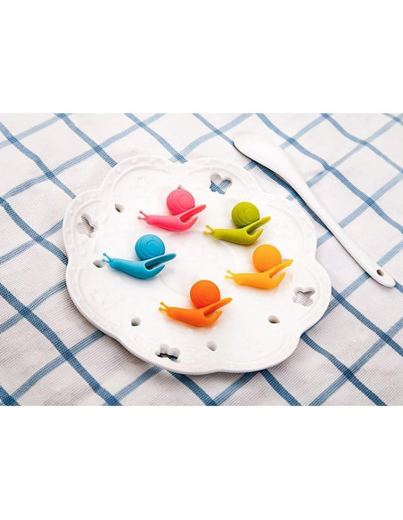 Soportes de Bolsa de Té en Silicona EBOOT - 10 Piezas Caracol