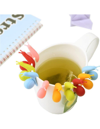 Soportes de Bolsa de Té en Silicona EBOOT - 10 Piezas Caracol