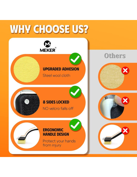 Cepillo Limpiador de Parrilla Sin Cerda MEKER Negro 4 Unidades