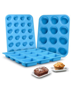 Molde de Silicona para Muffin CAKETIME - 3 Piezas 12 y 24 Tazas