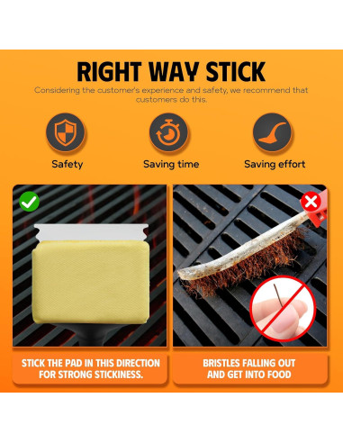 Cepillo Limpiador de Parrilla Sin Cerda MEKER Negro 4 Unidades