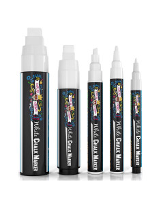 Marcadores de Tiza Líquida Blanca CORONA TIZA 5 Piezas