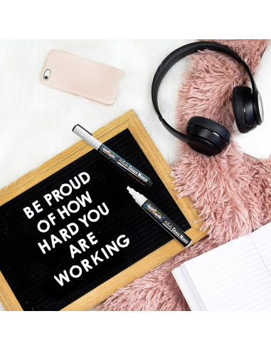 Marcadores de Tiza Líquida Blanca CORONA TIZA 5 Piezas