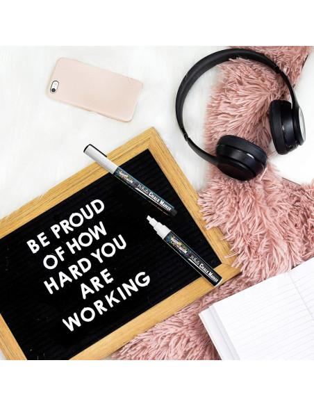 Marcadores de Tiza Líquida Blanca CORONA TIZA 5 Piezas