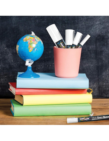 Marcadores de Tiza Líquida Blanca CORONA TIZA 5 Piezas