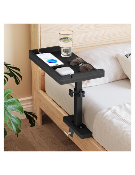 Estante Lateral Ajustable Wealone de Bambú para Cama