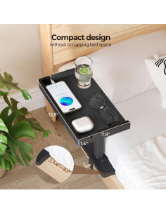 Estante Lateral Ajustable Wealone de Bambú para Cama 2