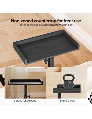 Estante Lateral Ajustable Wealone de Bambú para Cama