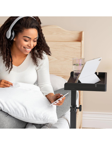 Estante Lateral Ajustable Wealone de Bambú para Cama