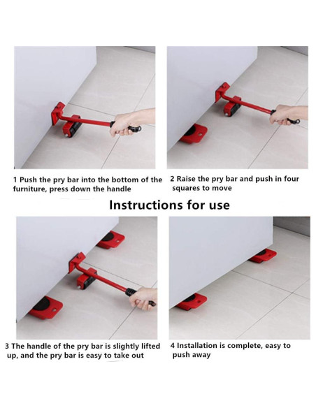 Juego de herramientas para mover muebles OUKEYI 5 pcs 150kg