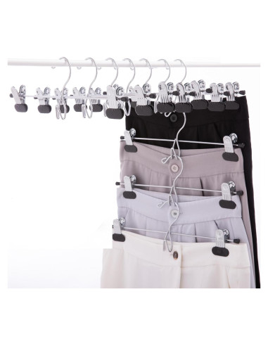 Perchas Metálicas Apilables Cocomaya 33 cm Negras - Paquete 10