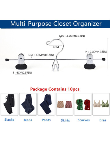 Perchas Metálicas Apilables Cocomaya 33 cm Negras - Paquete 10