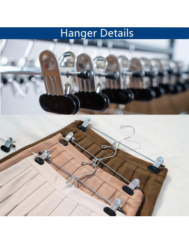 Perchas Metálicas Apilables Cocomaya 33 cm Negras - Paquete 10