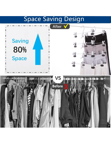 Perchas Metálicas Apilables Cocomaya 33 cm Negras - Paquete 10