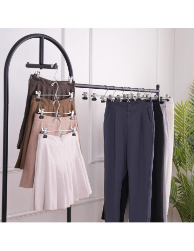 Perchas Metálicas Apilables Cocomaya 33 cm Negras - Paquete 10