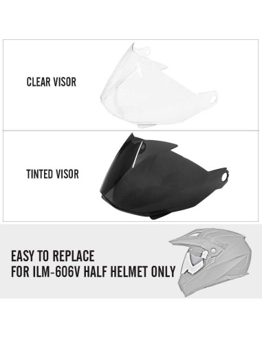 Casco de Motocicleta ILM 606V Offroad Dual Sport Visera Clara