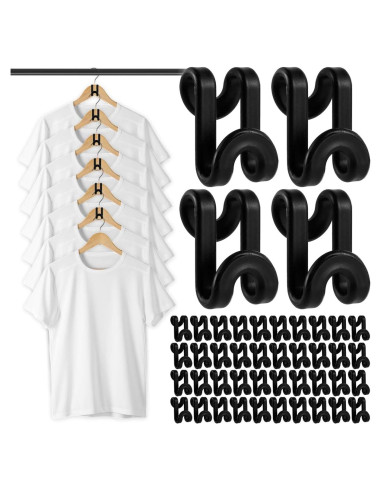 Ganchos Conectores para Perchas LGHWKETH 160 PCS Negro