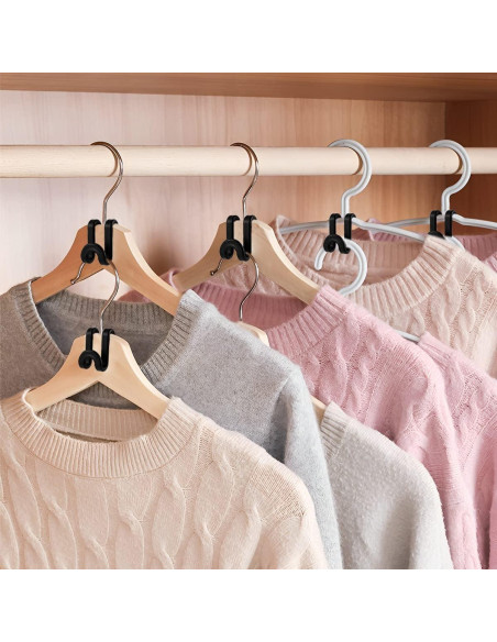 Ganchos Conectores para Perchas LGHWKETH 160 PCS Negro