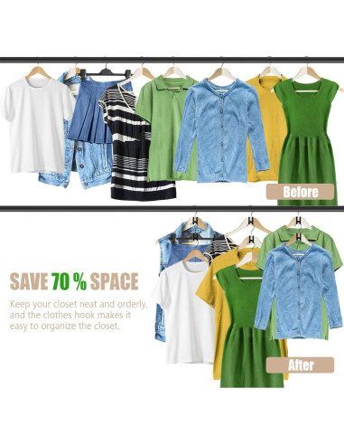 Ganchos Conectores para Perchas LGHWKETH 160 PCS Negro