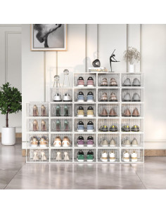 Organizadores de Zapatos Apilables Kjfeoiye 12 Unidades Grande Blanco 2